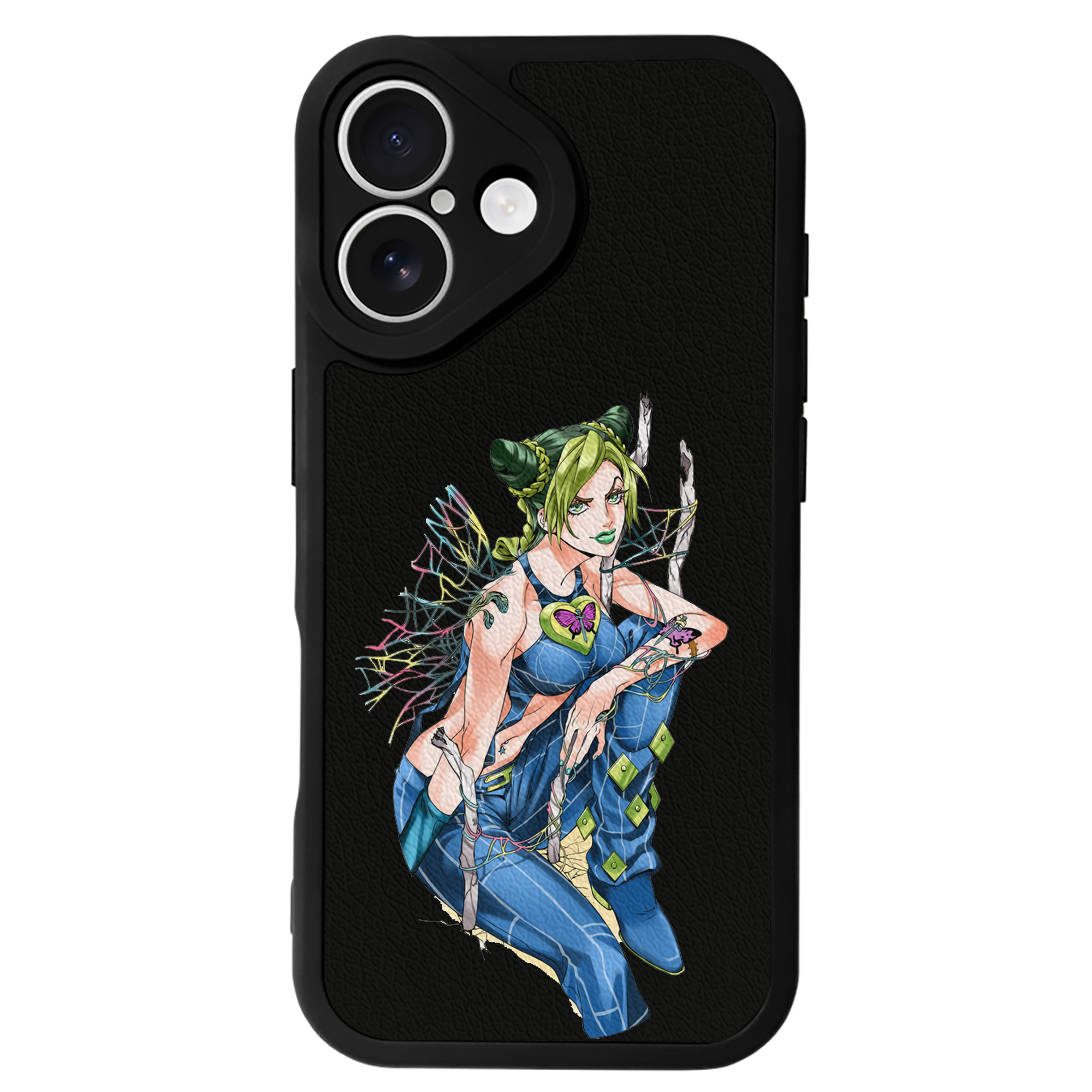 （画像用） "ジョジョの奇妙な冒険 くうじょう ジョリーン JoJo's Bizarre Adventure Jolyne Cujoh " 【iPhone 16シリーズ対応】シリコンスマホケース（レザー調） 材質：シリコン